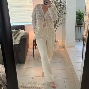 St. John Ivory Wool Trousers Size 2